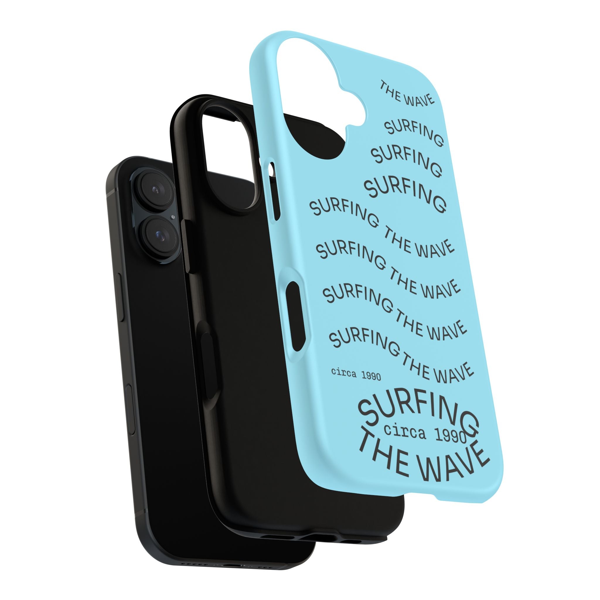 Surfing The Wave Phone Case — Blue Surf Graphic Protective Tough Case