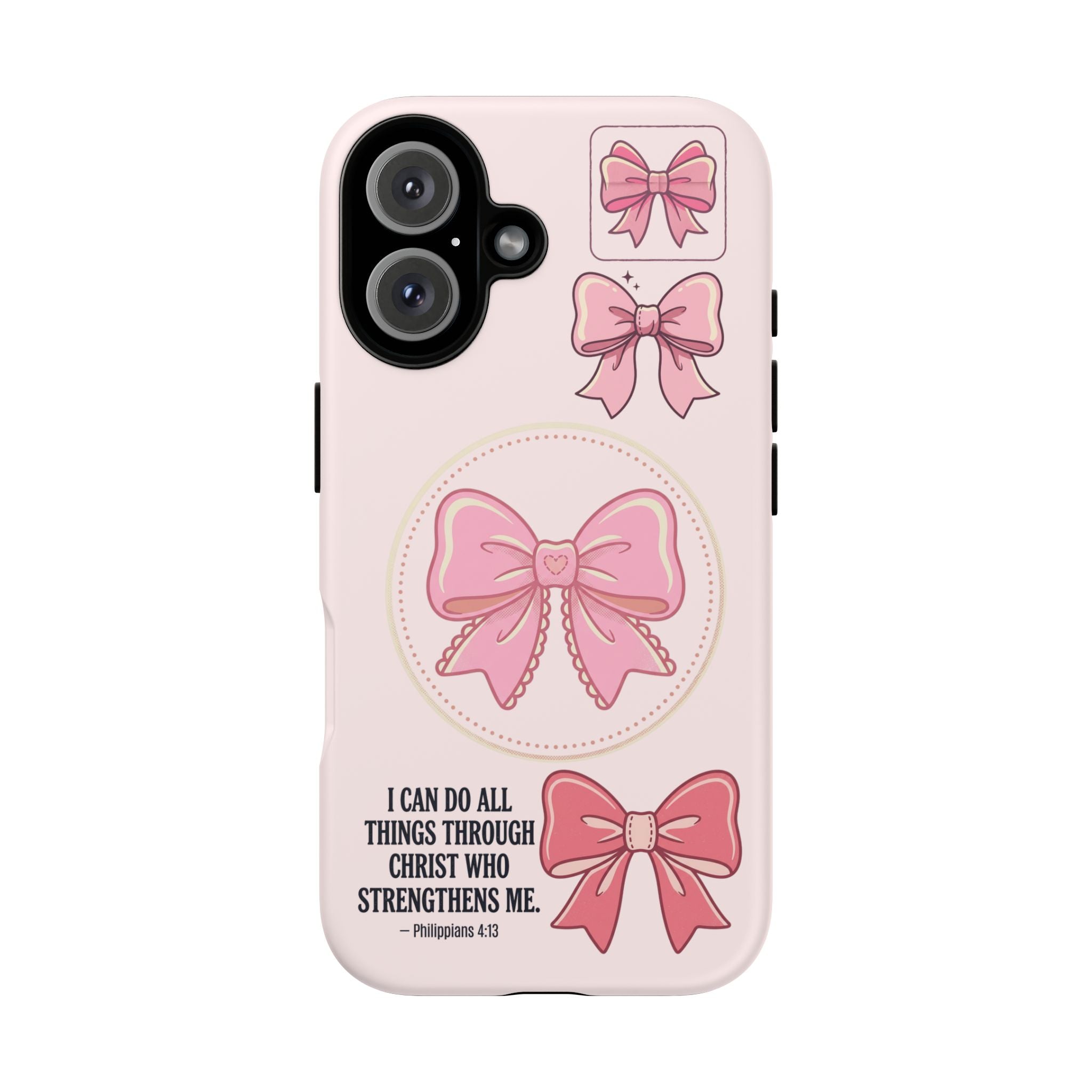 Pink Bow Tough Phone Case – Cute Protective iPhone Cover