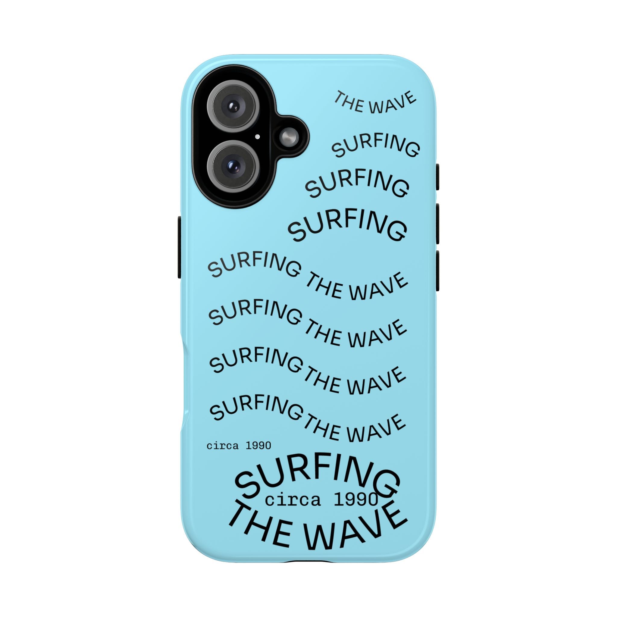 Surfing The Wave Phone Case — Blue Surf Graphic Protective Tough Case