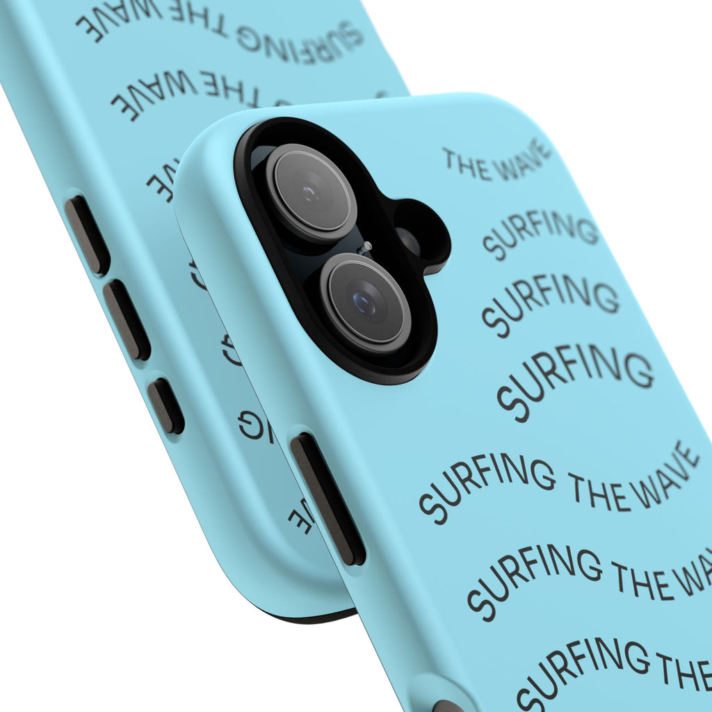 Surfing The Wave Phone Case — Blue Surf Graphic Protective Tough Case