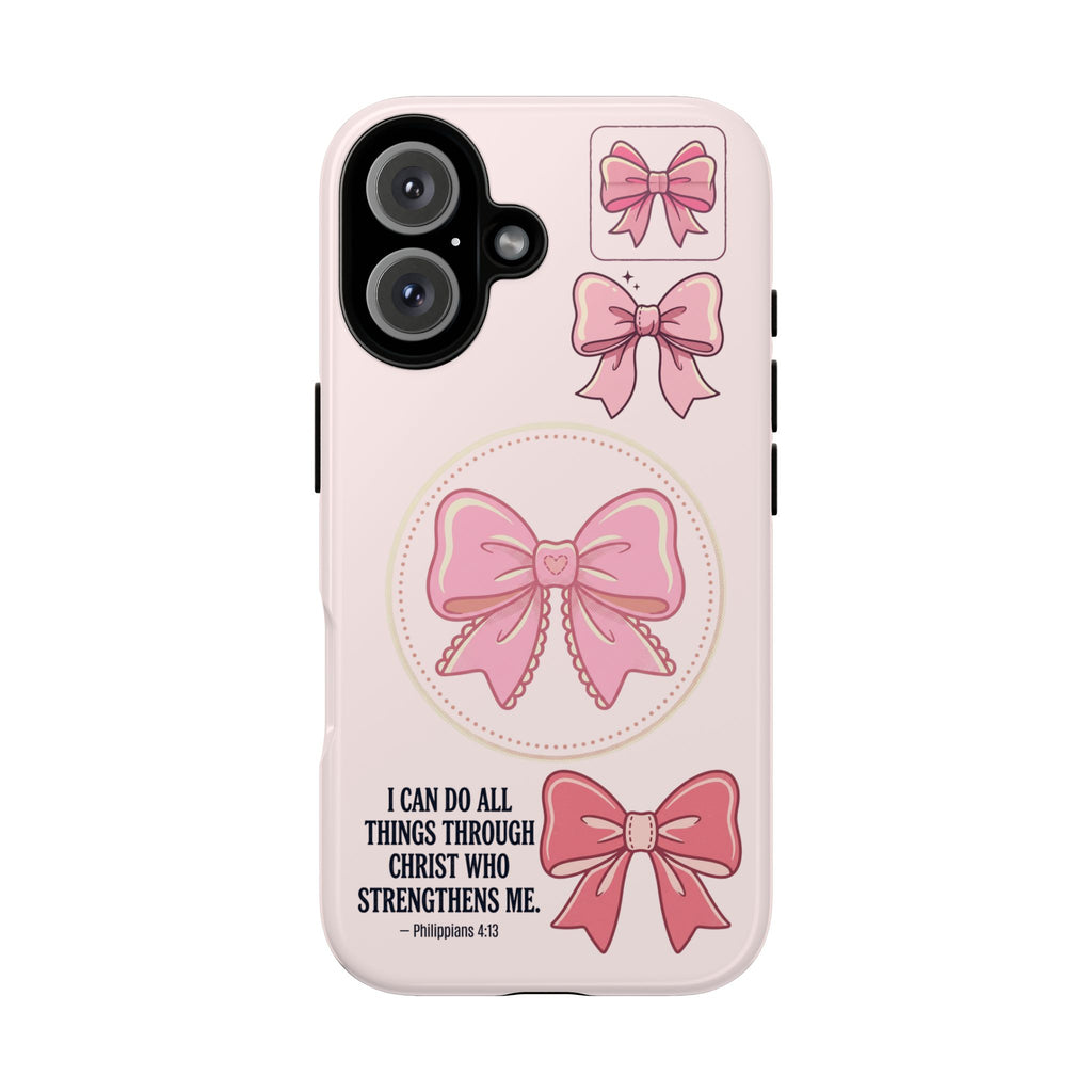 Pink Bow Tough Phone Case – Cute Protective iPhone Cover