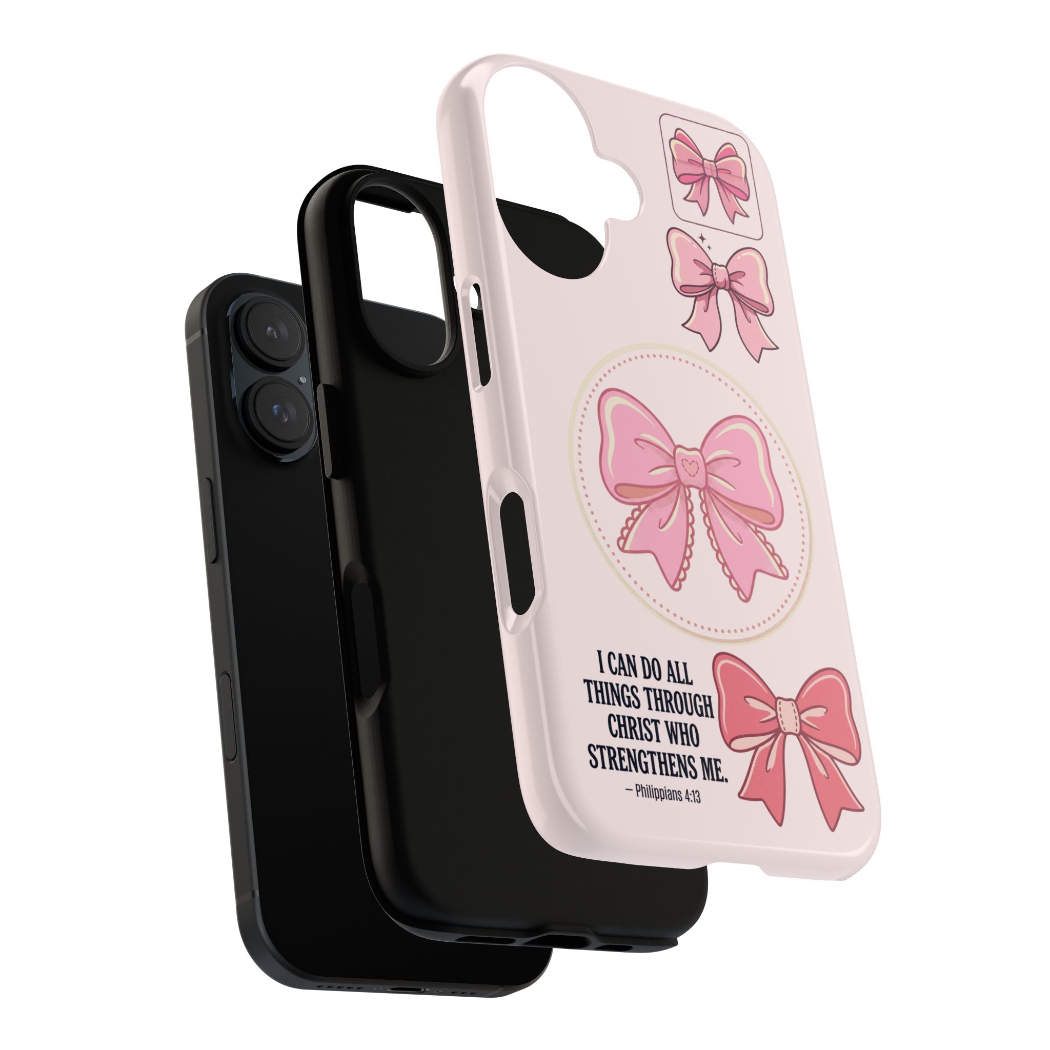 Pink Bow Tough Phone Case – Cute Protective iPhone Cover