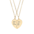 Break Apart Heart Necklace Set — "my bestie" / "my bff" Engraved Best Friend Jewelry
