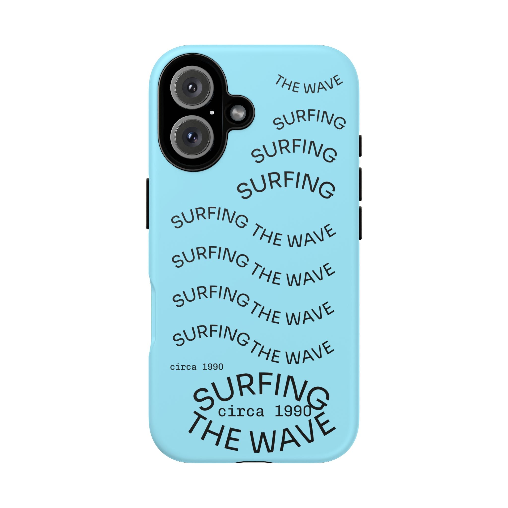 Surfing The Wave Phone Case — Blue Surf Graphic Protective Tough Case